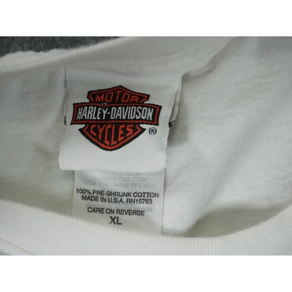 Harley Davidson Shirt Mens XL White Central Olathe Kansas White Pocket Crew Neck - Picture 8 of 14